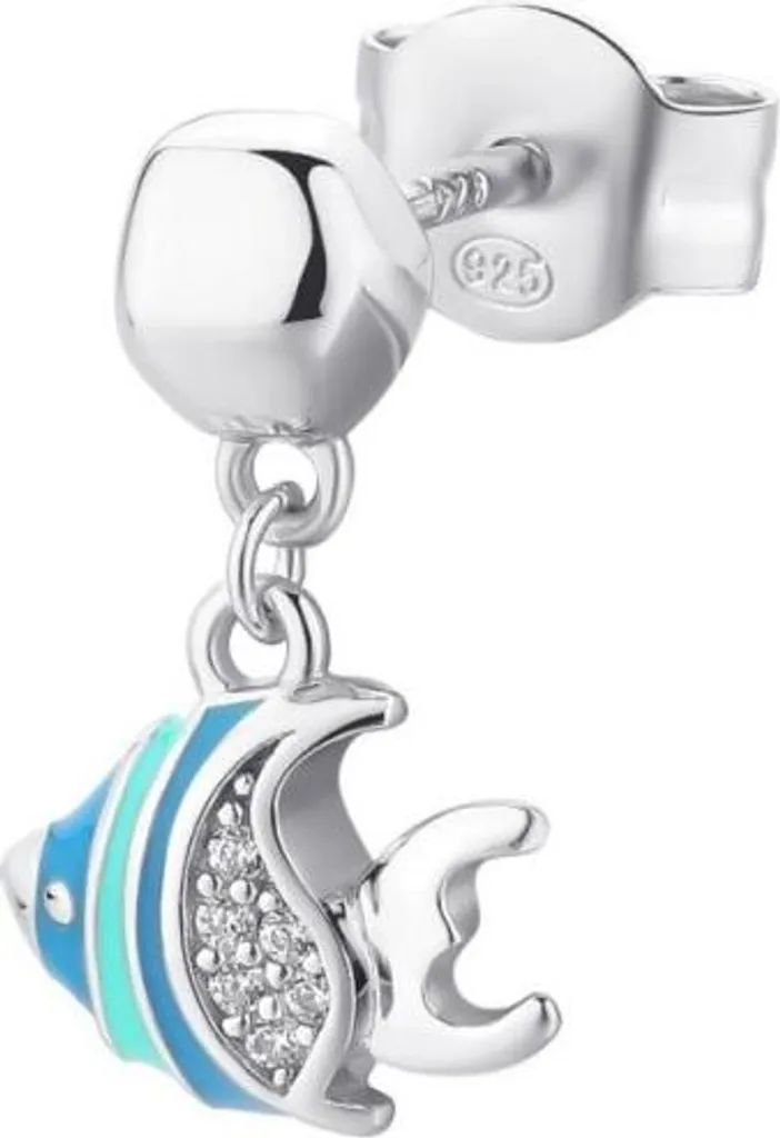 Puce d'oreille en argent 925 et nacre bleue pour femme élégante