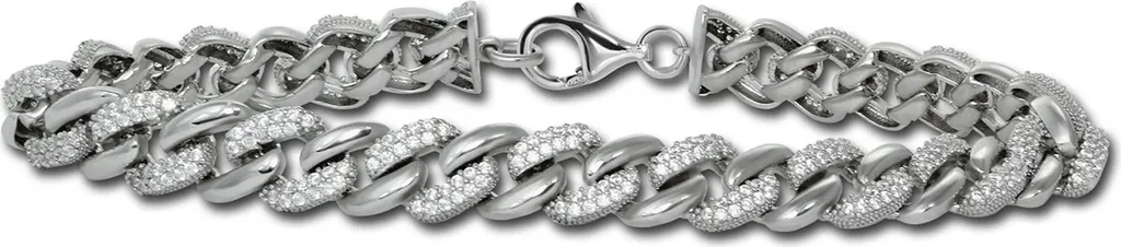 Gourmette Femme en Argent Massif 925 SilberDream Longueur 19cm Chic