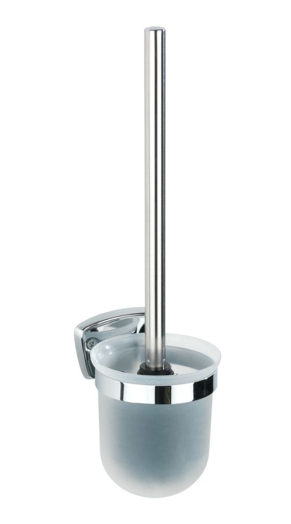 WENKO WC Garnitur Toiletten Bürsten Klo Halter BASIC Silber Produktbild 