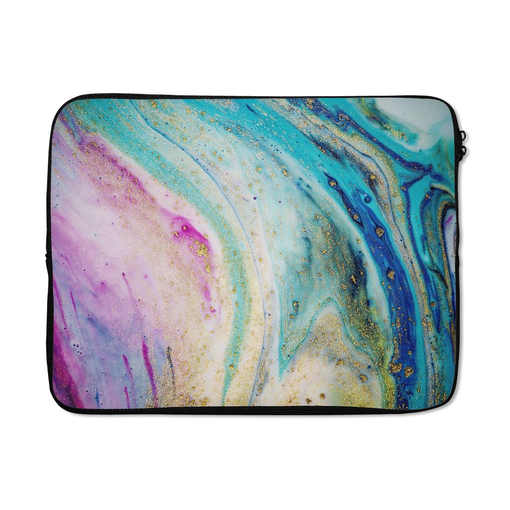 MuchoWow Laptop Hülle 15 Zoll Marmor - Farbe - Regenbogen Laptoptasche - Laptoptasche - Sleeve - Rundum-Schutz