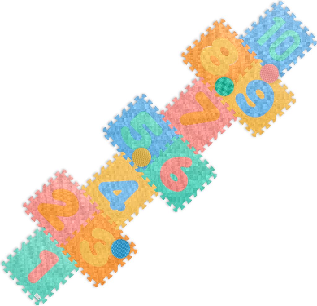 Relaxdays Puzzlematte mit Zahlen, 25-tlg. Spielmatte, Himmel & Hölle, schadstofffrei, abwaschbar, Schaumstoff, bunt