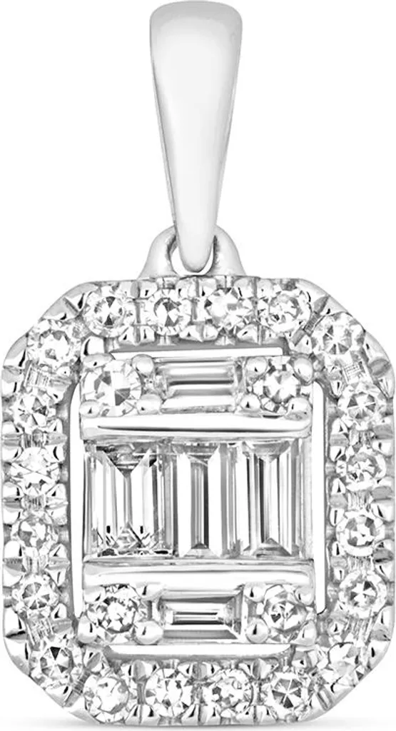 Pendentif Diamant Anti-Ternissement en Or Blanc 375 pour Femme Chic