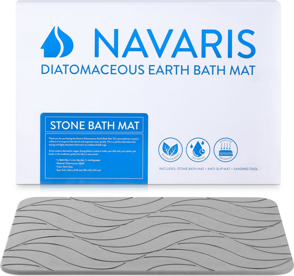 Navaris Kieselgur Badematte rutschfest - Duschvorleger Produktbild 