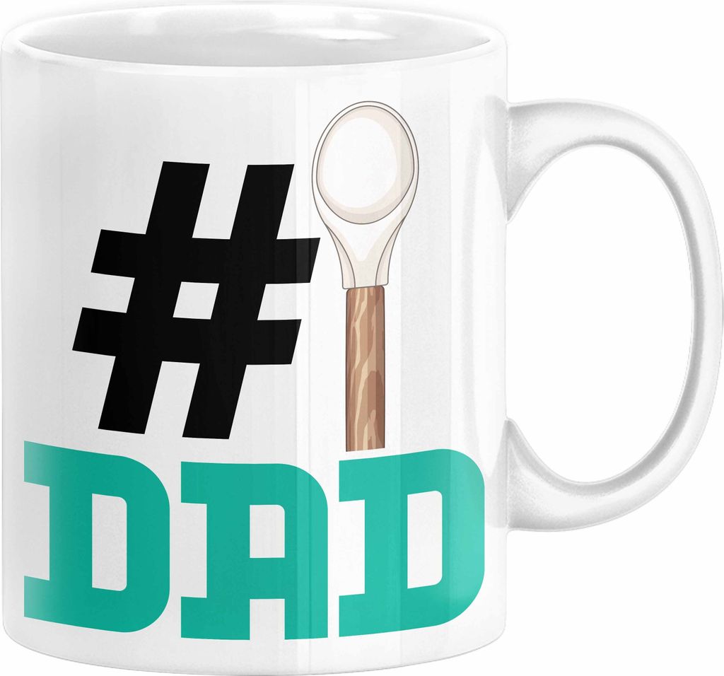 Kochen Nummer 1 Dad Vater Tasse Geschenk Koch Papa Geschenkidee Bester Papa Der Welt Vatertag Lustige Geschenkidee (Weiß)