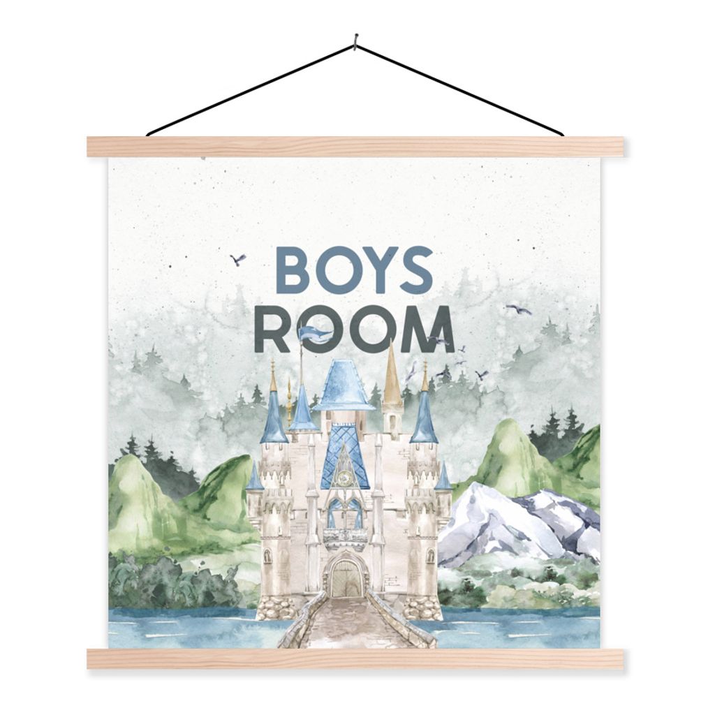 MuchoWow Textilposter Zitate - Sprichwörter - Junge - Jungenzimmer - Kinder - Baby - Kleiner Junge 120x120 cm mit holzfarbenen Rahmen - Textil-P...