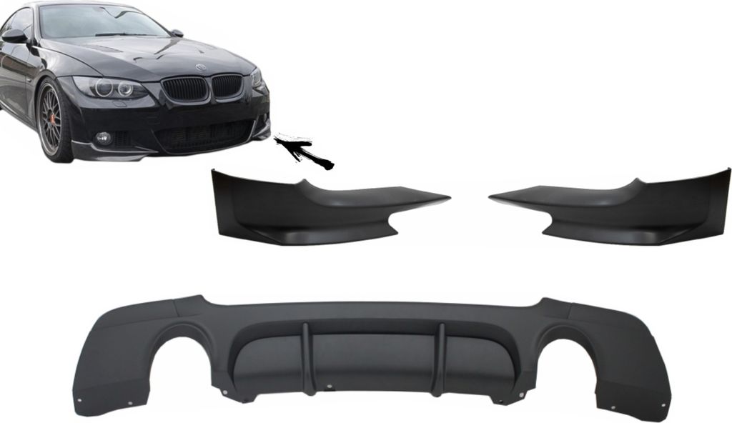 Diffusor & Splitter für BMW E92 2006-2010 M Perform Look Zwilling Single Auslauf