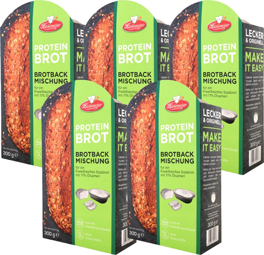 BIELMEIER Brotbackmischung Proteinbrot 5 Stück á 300 g Küchenmeister