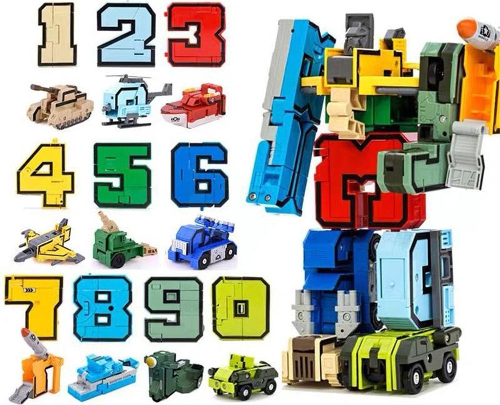 ASKSA Počet robotů Transformer Toys, 9 digitálních symbolů Obrázek produktu 