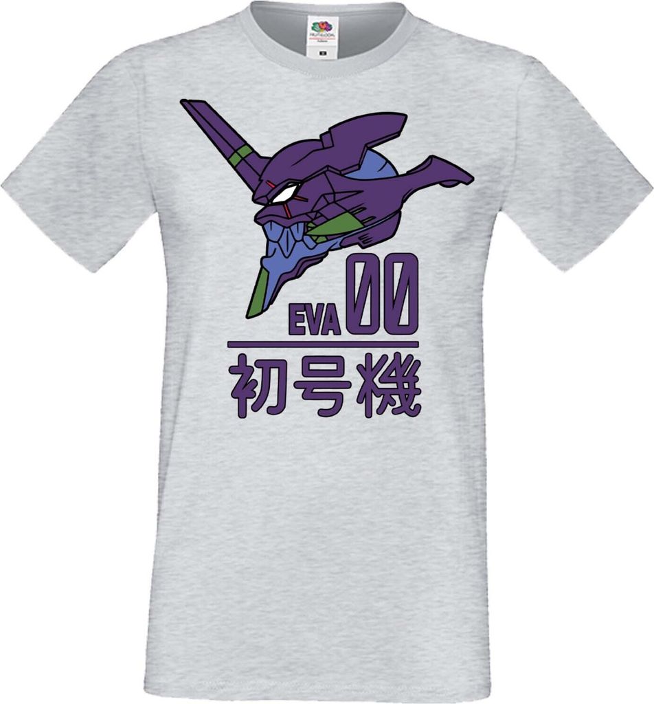 Herren T-Shirt Manga Anime Neon Anime Genesis Manga Evangelion Eva Unit 00 Eva Genesis, Man 2XL / Grau