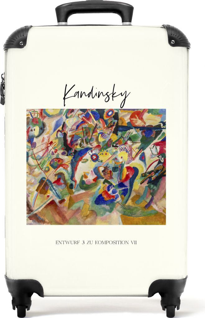 NoBoringSuitcases.com Koffer Handgepäck Trolley Rollkoffer Kleine Reisekoffer mit 4 Rollen - Kandinsky - Kunst - Farben - Abstrakt - Alte Meiste...