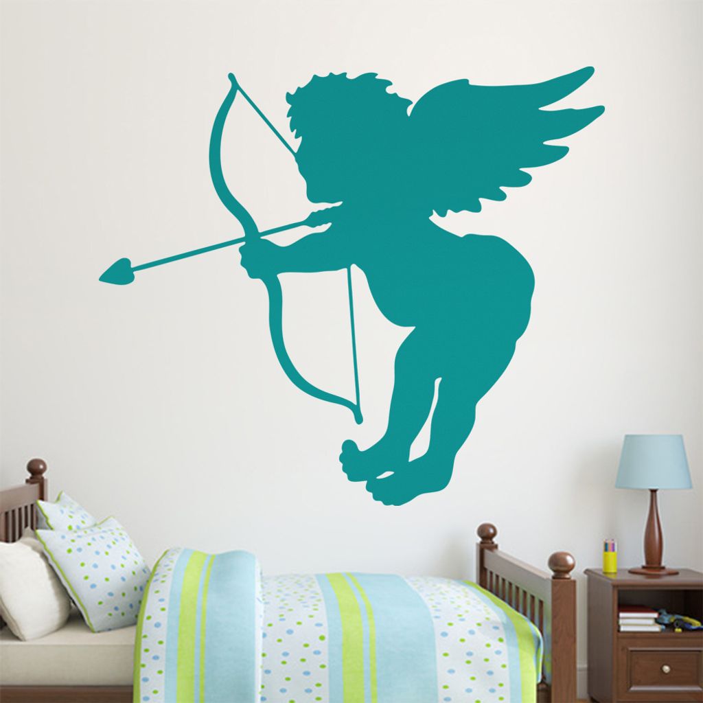 KIWISTAR Liebesengel - Baby Liebe Bogen Pfeil Wandtattoo in 6 Größen - Wandaufkleber Wall Sticker - Dekoration, Küche, Wohnzimmer, Schlafzimmer,...