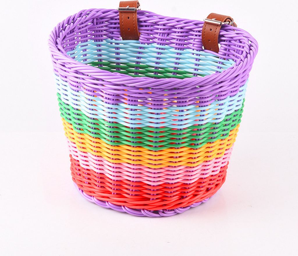Regenbogenfarbe 21*16*16 cm klein Fahrradkorb Vorne Fahrradkorb aus PE Einstellbar Korb für Kinde