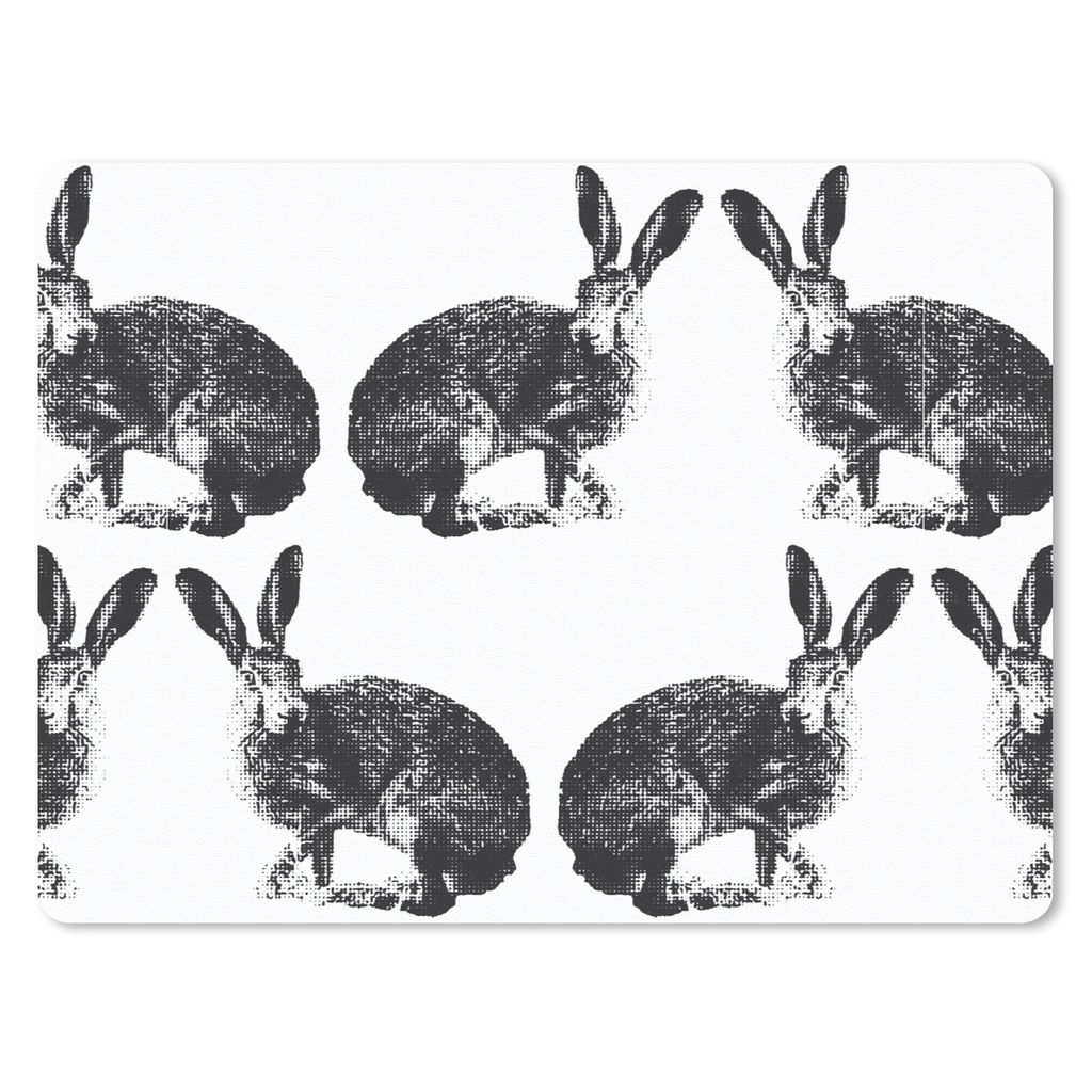 MuchoWow Mauspad Mousepad Jahrgang - Design - Kaninchen - Tiere 23x19 cm - Mousepads - Maus Mat - Pad - Mausunterlage - Schreibtischunterlage - M...