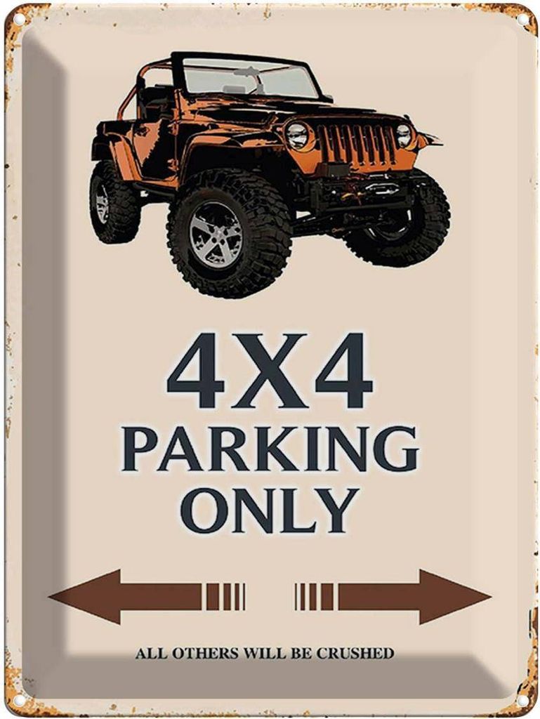 vianmo Blechschild 40x30 cm 4x4 parking only Geländewagen Produktbild 