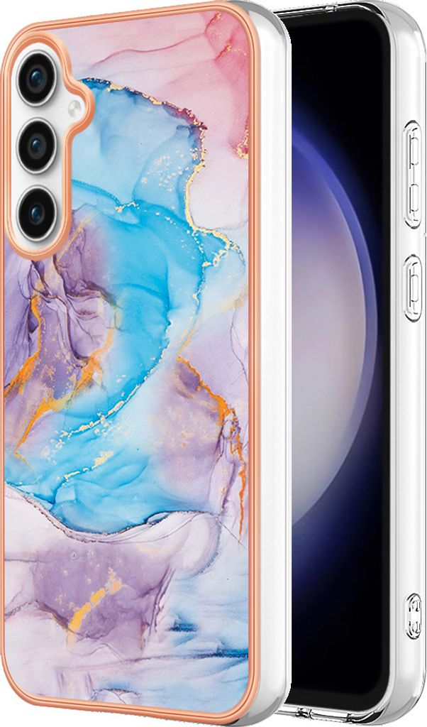 Hülle für Samsung Galaxy S23 FE Muster TPU Silikon Stoßdämpfer Bumper Schutzhülle Blau