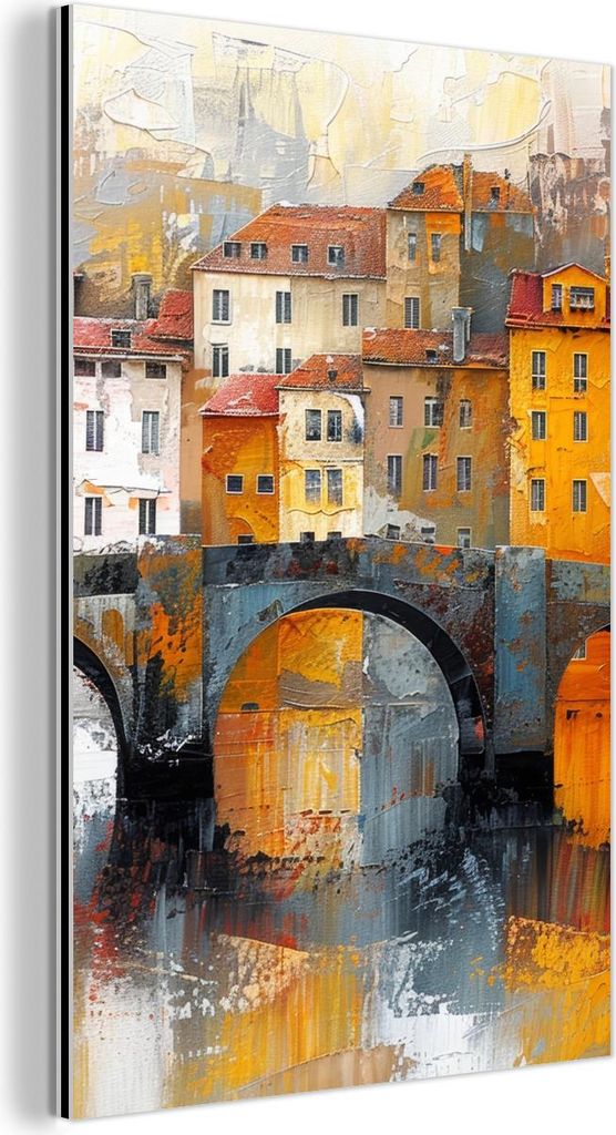 MuchoWow Wanddekoration Metall Metallbild Wandkunst 60x90 cm Graben - Häuser - Kunst - Kunst MuchoWow Aluminium Gemälde - Wandbilder - Aluminium