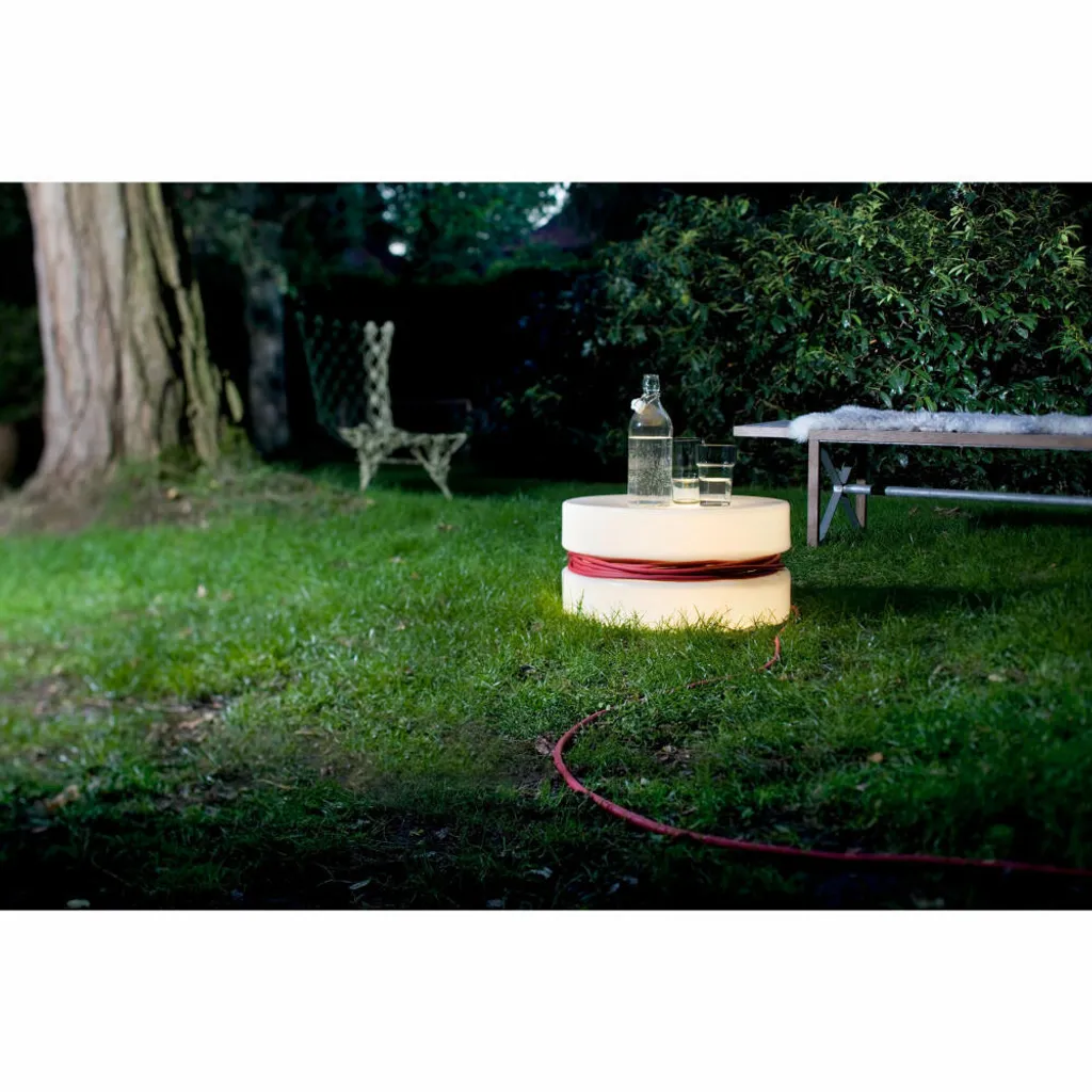 Lampe de Table Lumineuse Blanche Authentics Yoyo en Polyéthylène Mat
