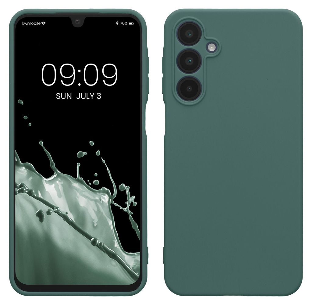 kwmobile Handyhülle kompatibel mit Samsung Galaxy A16 5G Hülle - Handy Case aus weichem Silikon in Blaugrün