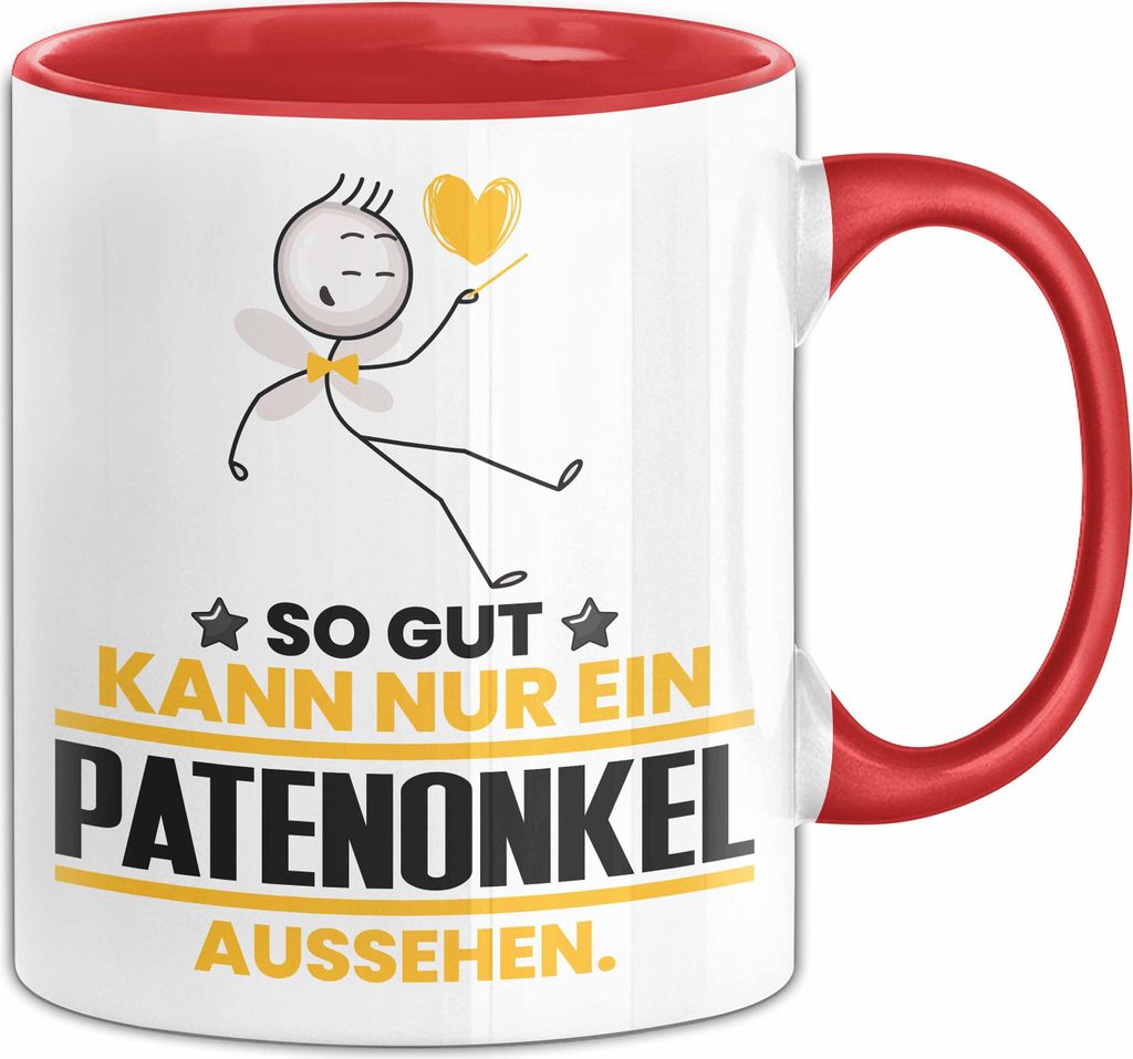 Patenonkel Geschenk Tasse So Gut Kann Nur Ein Patenonkel Aussehen Geschenkidee Kaffee-Becher (Rot)