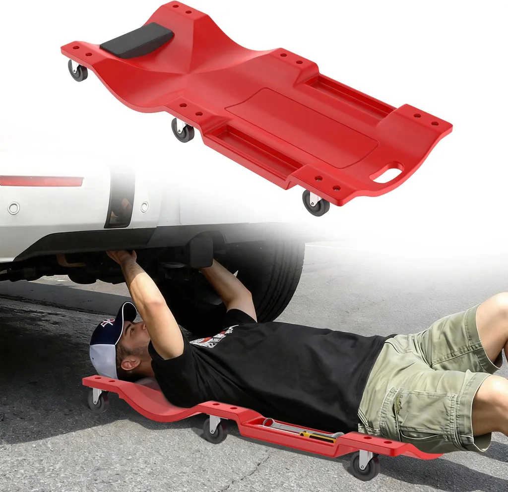 Table d'atelier sur roulettes pour réparation sous châssis voiture