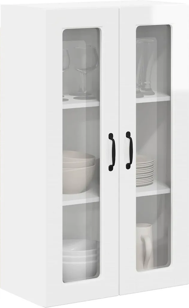 Mobiletto Bianco Lucido per Casa e Cucina | Armadietto 60x31x100 cm