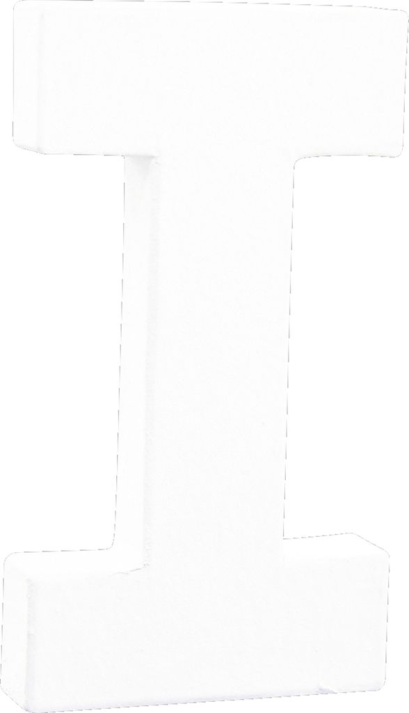 Décopatch 5x Weißes Pappmaché, Buchstabe I, 12cm - Weiß AC738C