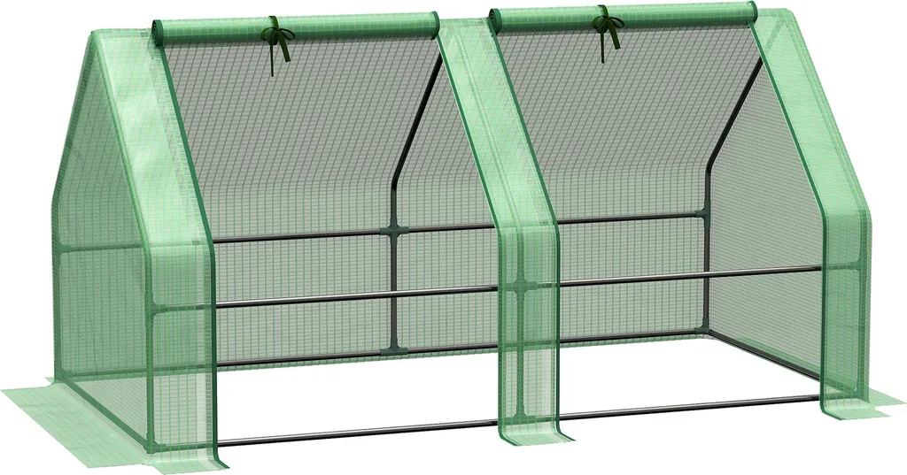 Serre Tunnel de Jardin Compacte 180 cm pour Potager avec Toit Pointu