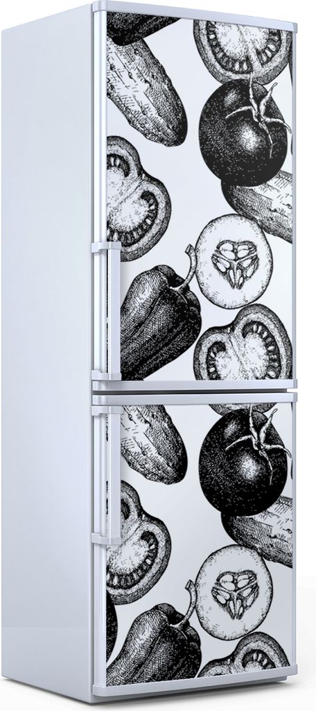 Magnete Dekorative - 60 cm x 180 cm - Küche Magnetmatte Kühlschrankmagnete - Handgezeichnetes Gemüse