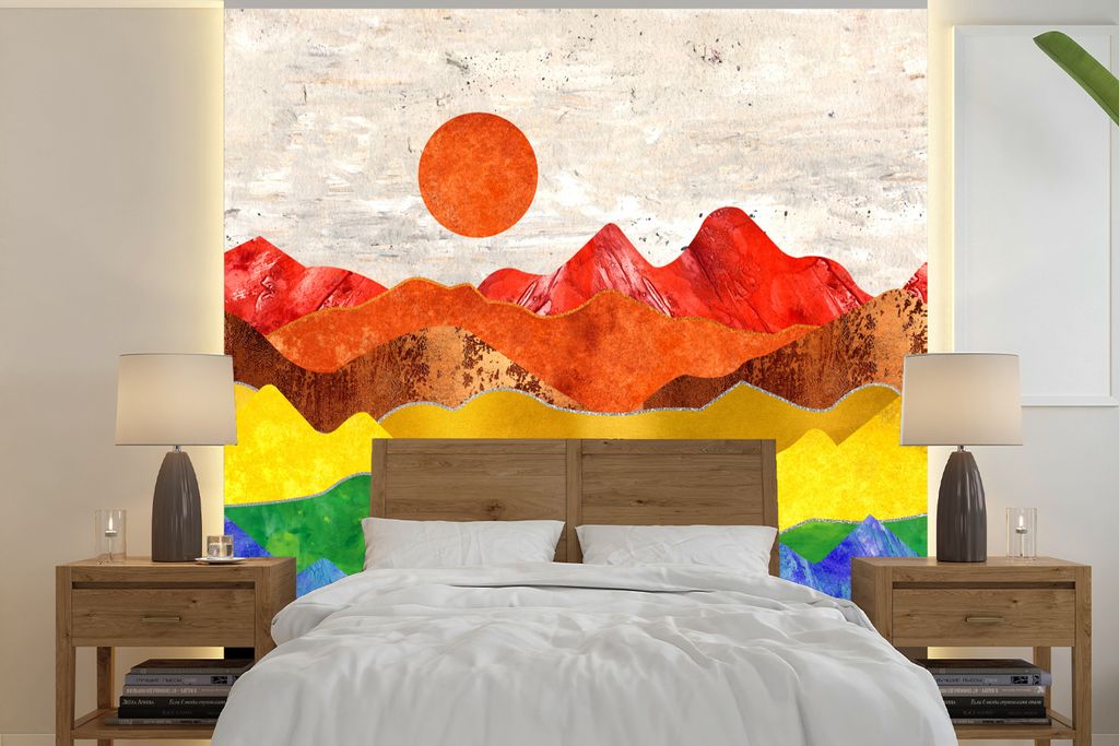 MuchoWow Fototapete für Wohnzimmer oder Schlafzimmer Wandtapete Vinyl Motivtapete Stolz - Regenbogen - Schwul - 350x350 cm - Schlafzimmertapete