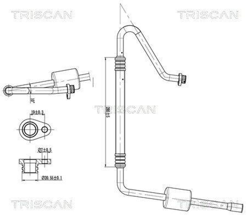 TRISCAN Hochdruckleitung und Niederdruckleitung Klimaanlage Hochdruckleitung 9010 28040 Vorne passend für PEUGEOT 407 SW (6E)