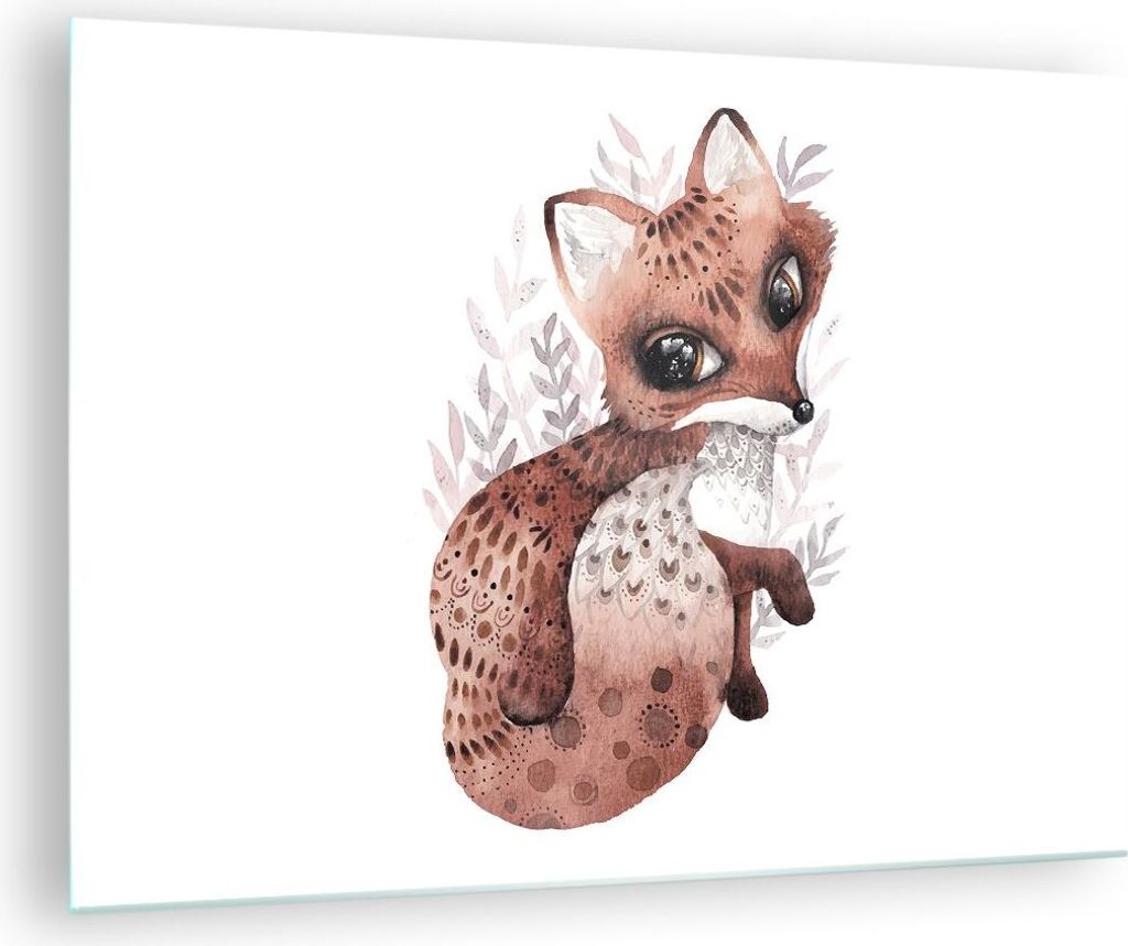 Bilder auf glas - Einteilig - Fuchs November Tier - 70x50cm - Glasbilder - Wandbilder - Bilder - zum Aufhängen bereit - Wanddekoration aus Glas - ...
