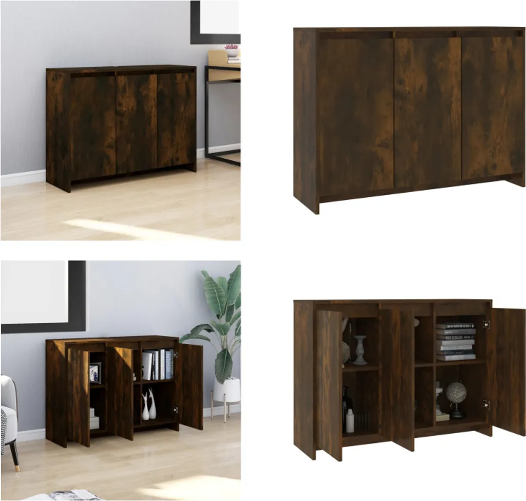 Madia Moderna Rovere Affumicato 102cm - Credenza Design vidaXL
