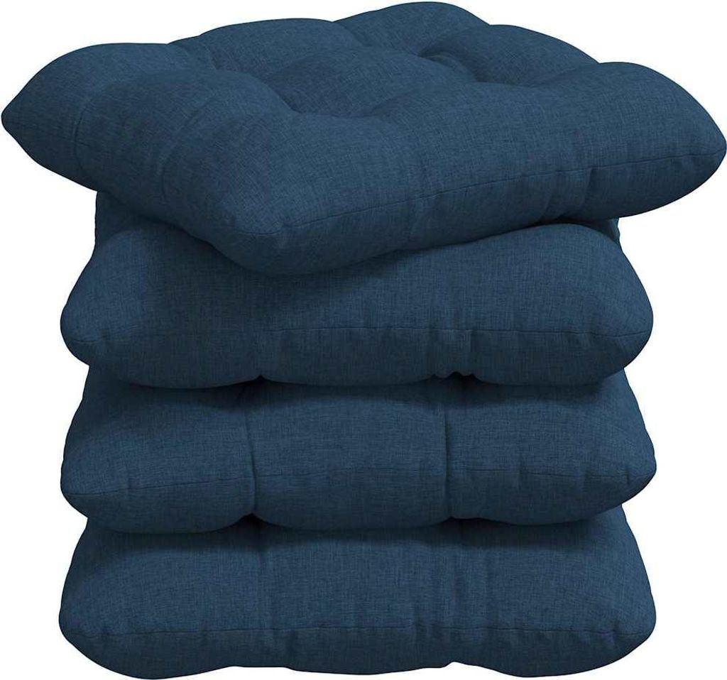 vidaXL Sitzkissen 4 pcs Blau 40 x 40 x 12 cm Stoff