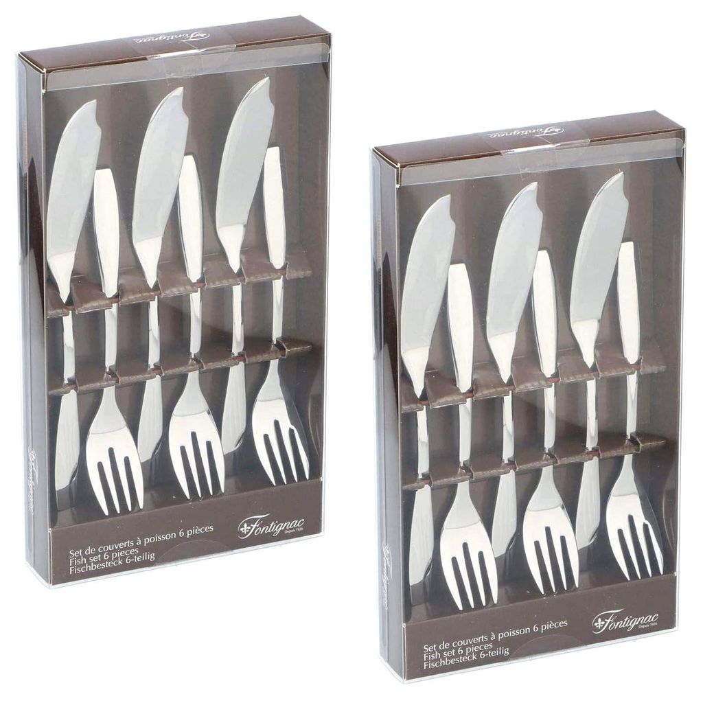 12 teiliges Edelstahl Fischbesteck für 6 Personen Produktbild 