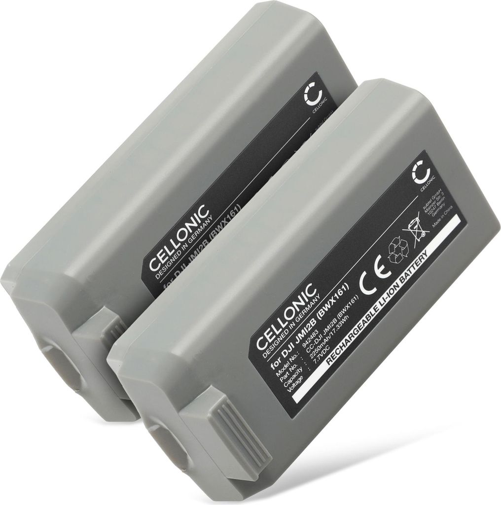 CELLONIC, Akku für Modellbau & Drohne kompatibel mit DJI Mini 2, 2 SE, Mavic, 2, BWX161-2250-7.7 (7.7V, 2250mAh ) 2 Stück