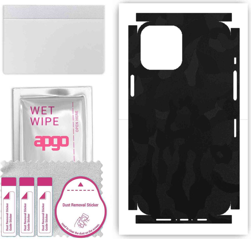 apgo Rückseite + Seiten Schutzfolie, Skin, kompatibel mit Apple iPhone 12 Pro Max, Hinten Displayschutzfolie aus Vinylfolie, kratzfest, einfache M...