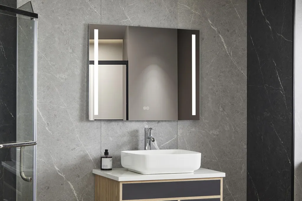 Miroir LED Frameless 60x100cm bicolore 30W avec éclairage modulable
