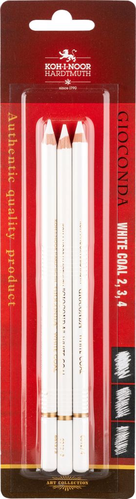 Weiße Zeichenkohle in Bleistift 3 Stück Blister Koh-i-noor