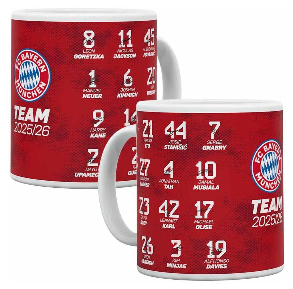 FC Bayern München Tasse Unterschriften 2025/2026 Produktbild 