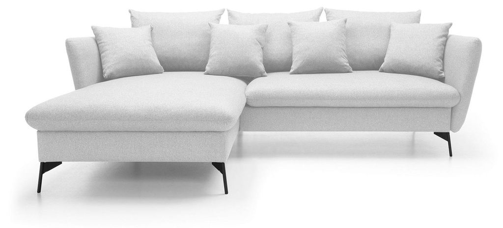 Masseno Ecksofa FERRO mit Schlaffunktion L-Form, Sofa mit Bettkasten, Wohnzimmersofa, Couch, Soffa, Bettsofa, Couchgarnitur- Grau, SOLID 80