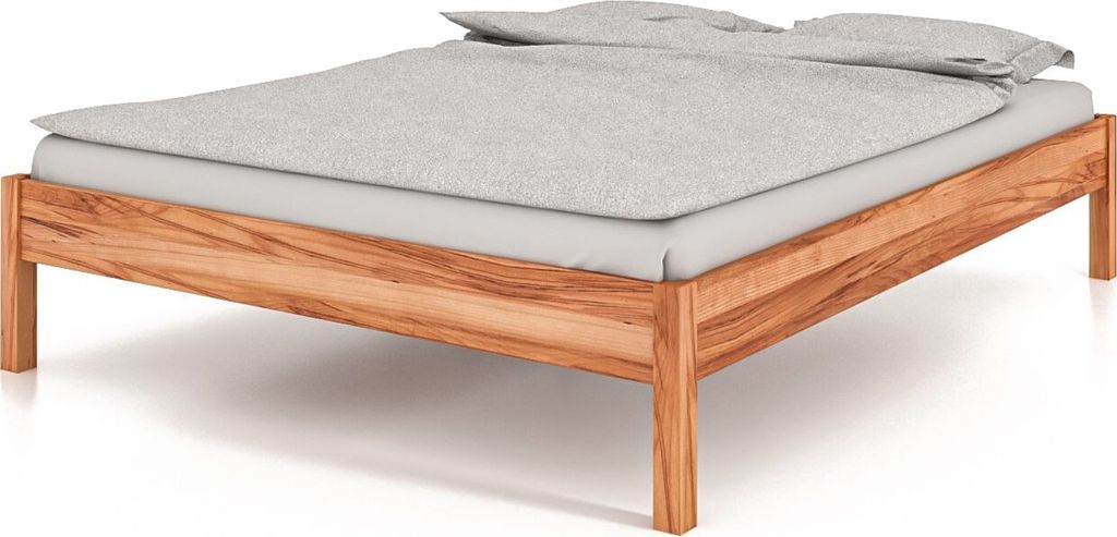 Bett VENTO-A 180 x 190 aus Massivholz, ohne Kopfteil, Naturgeölt