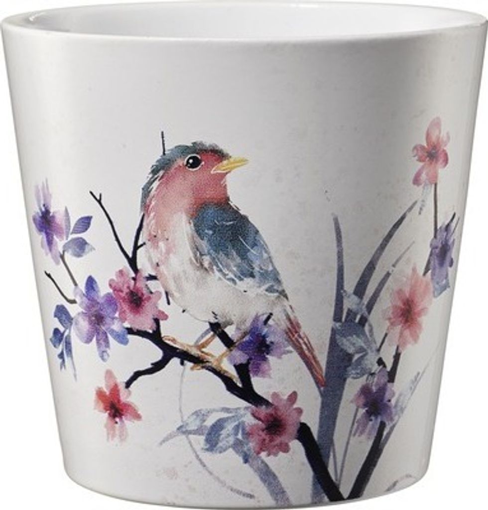 Blumentopf Soendgen Dallas Aquarell Vogel Keramik Produktbild 