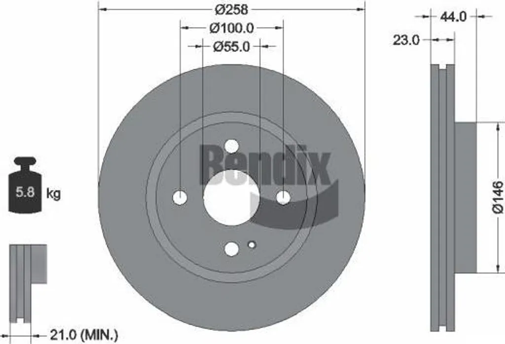 Disque de frein robuste BENDIX BDS1327 haute sécurité DG8033251