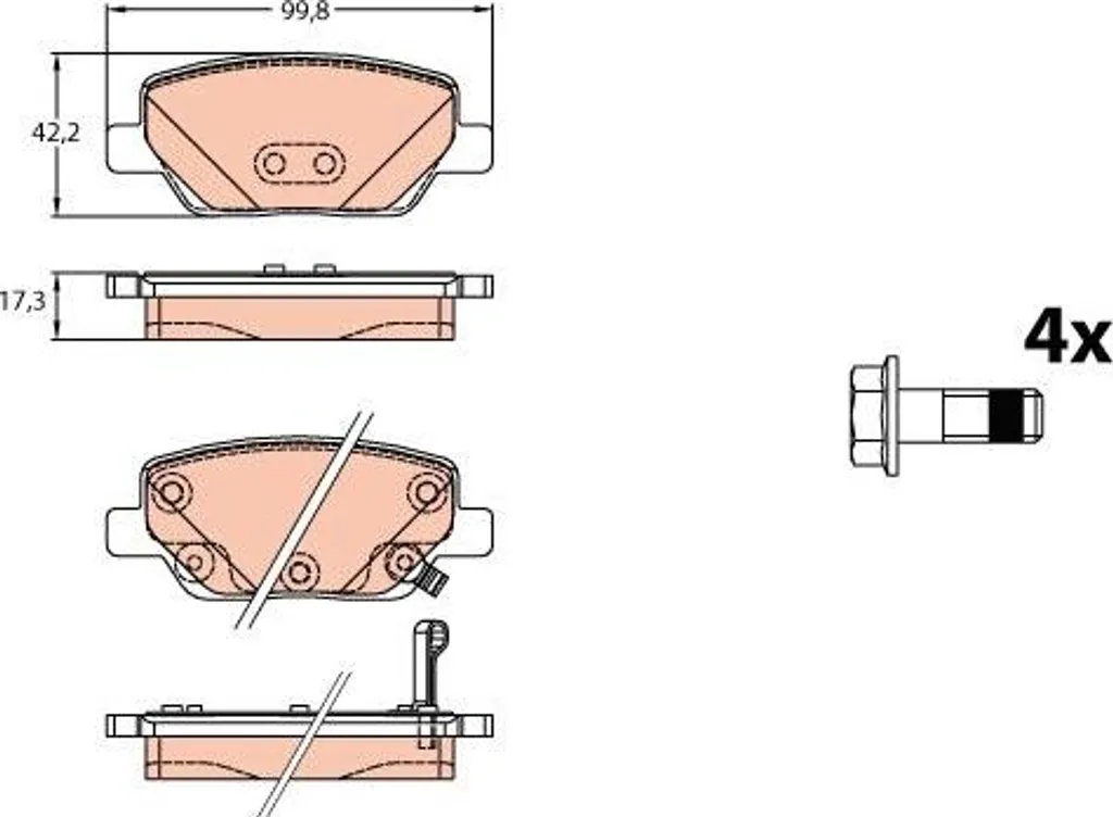 Plaquettes de frein haute performance TRW GDB2156 - Standard OE 77367717