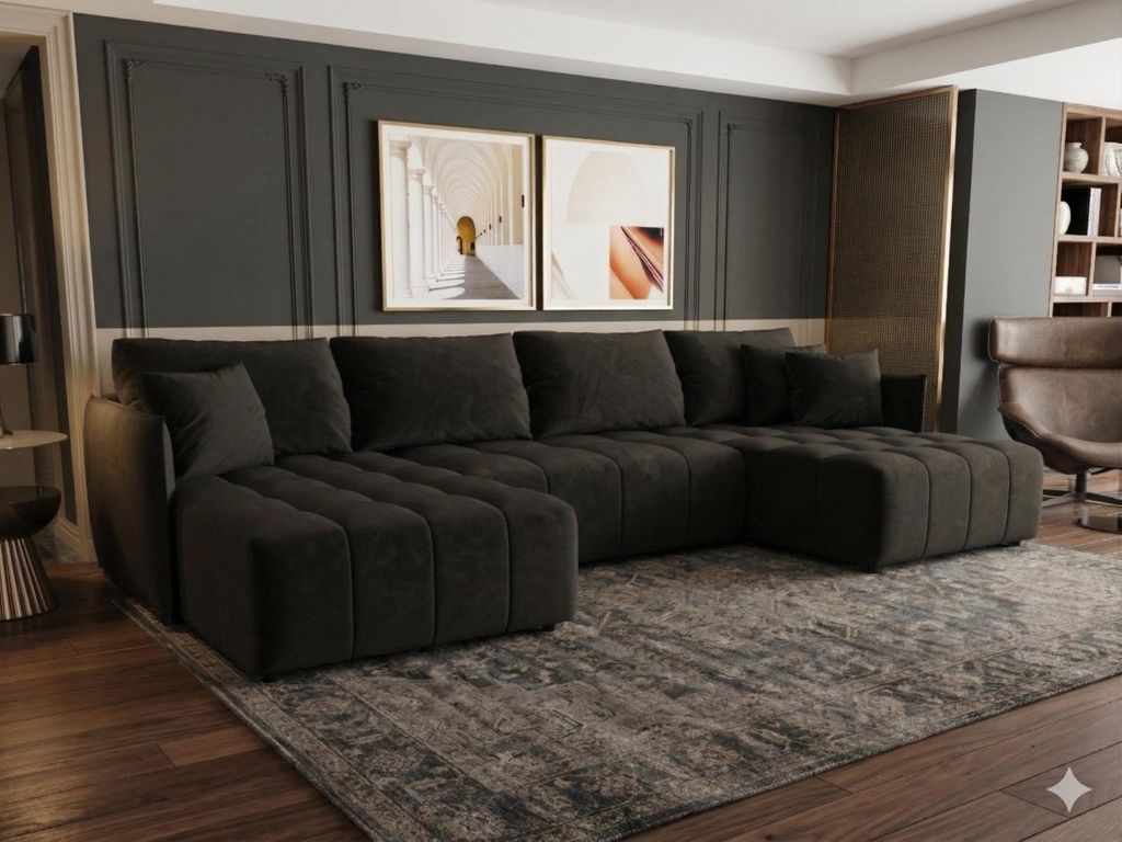 Ecksofa mit Schlaffunktion CHICAGO U Dunkelgrau