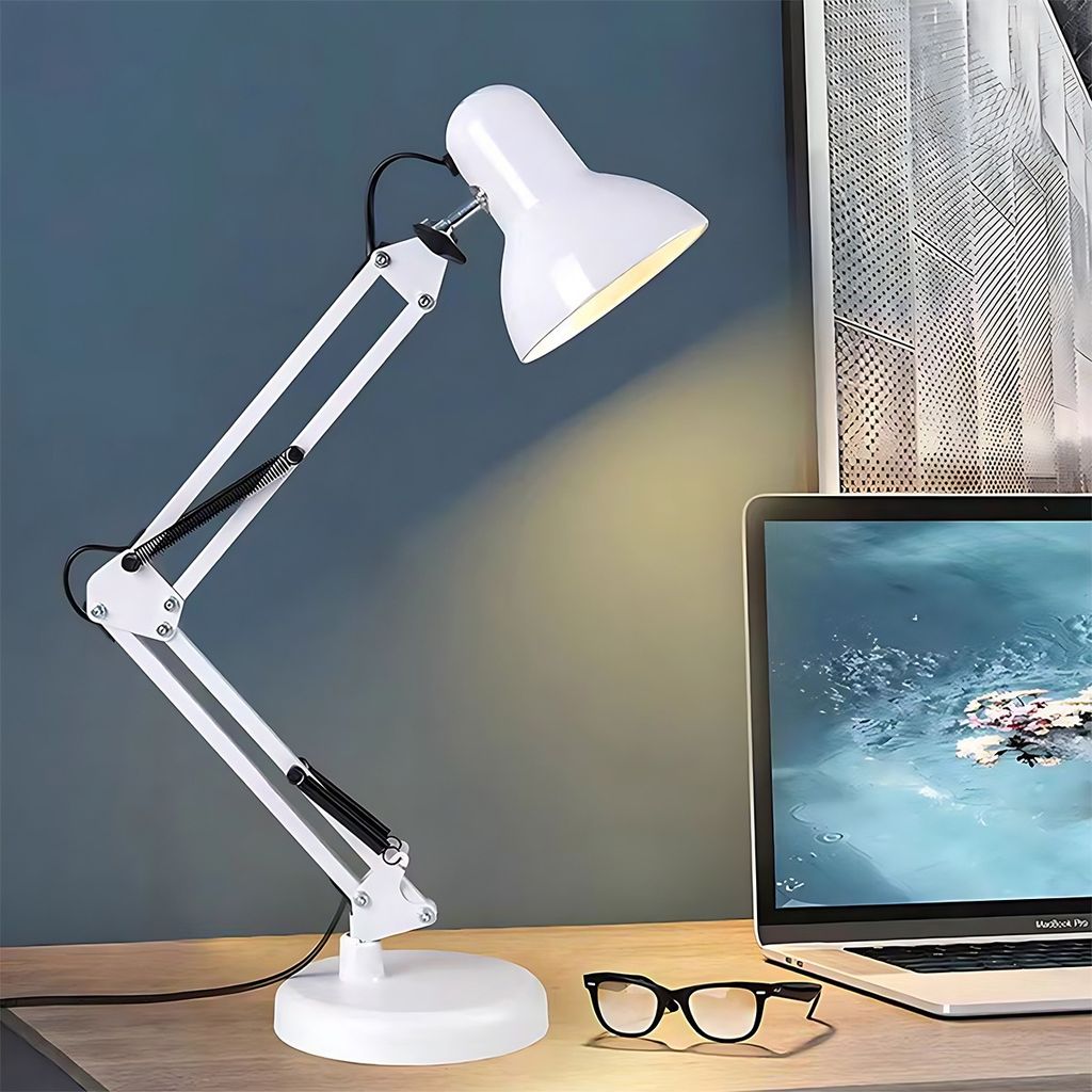 Schreibtischlampen, Schreibtischlampe, Tischlampe, Leselampe, Tischleuchte Retro Arbeitsplatzlampe, Schreibtisch-Leuchte, Arbeitsplatz-leuchte, Weiß