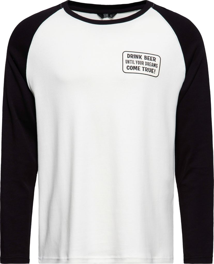 KING KEROSIN Langarmshirt Mit Raglan-Ärmeln Ring-A-Ding Ding Weiß 5Xl