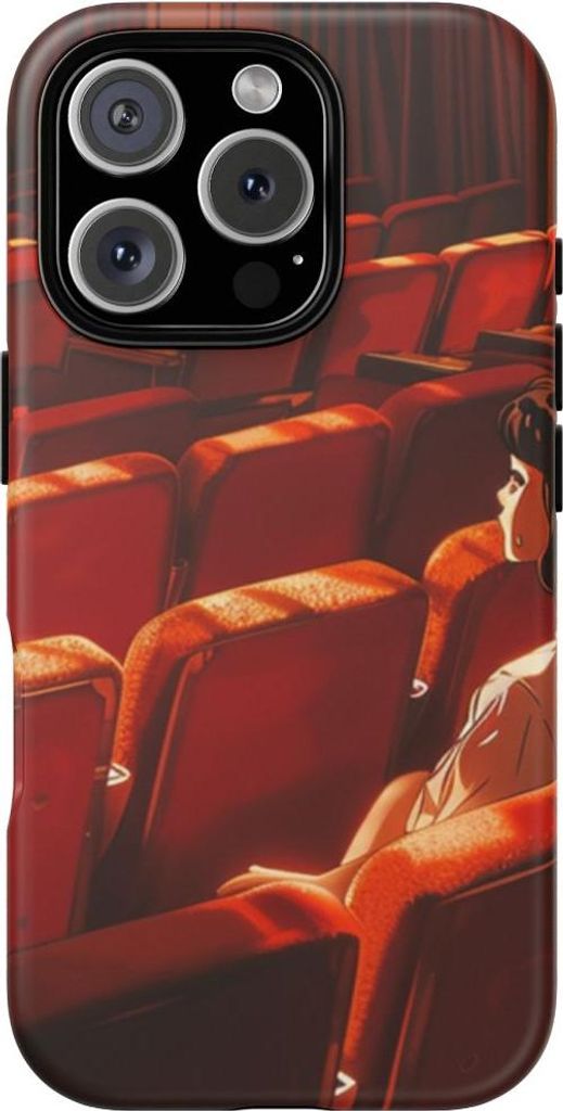 Mädchen allein im roten Theatersaal – Hülle Kompatibel mit iPhone 16 Pro