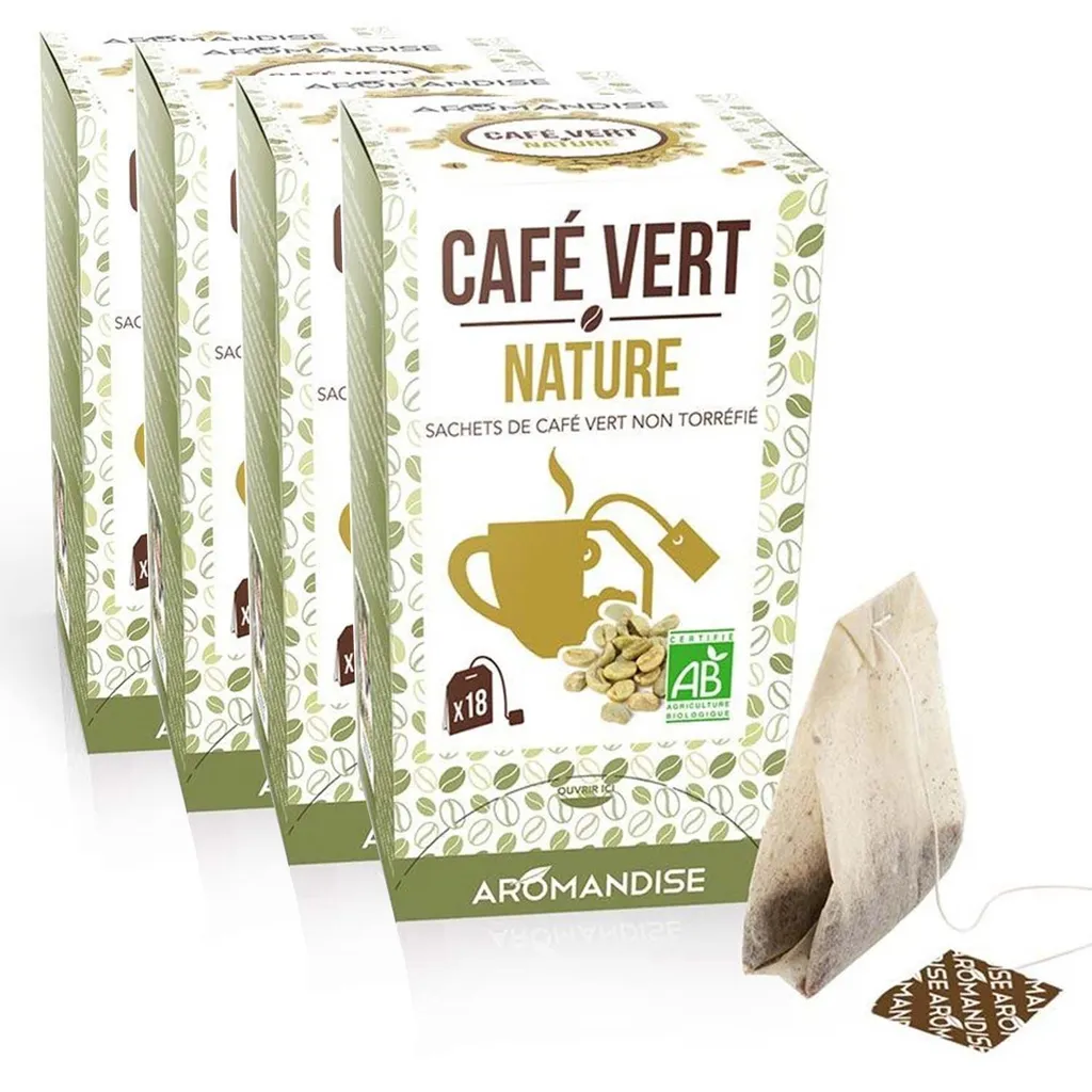 Café vert pour brûle-graisse naturel - Pack 72 sachets infusion matin