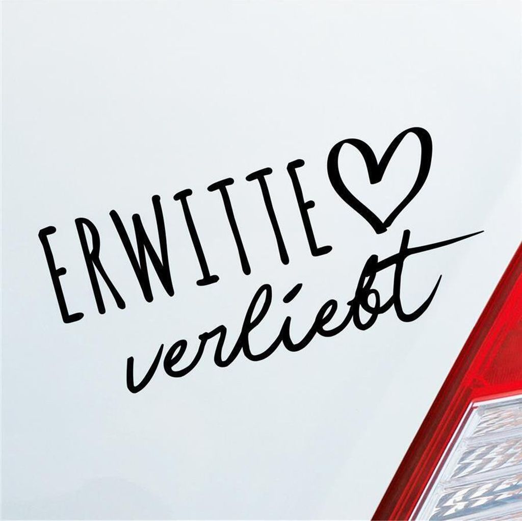 Auto Aufkleber Erwitte verliebt Herz Stadt Heimat Liebe Car 19x9 cm Schwarz Glanz Sticker Heckscheibenaufkleber